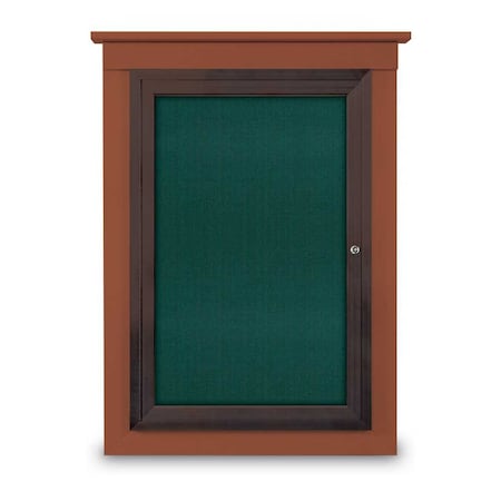 United Visual Products Single Door Enclosed Letterboard, 43"x33 UV1304TB-BLACK-GREEN